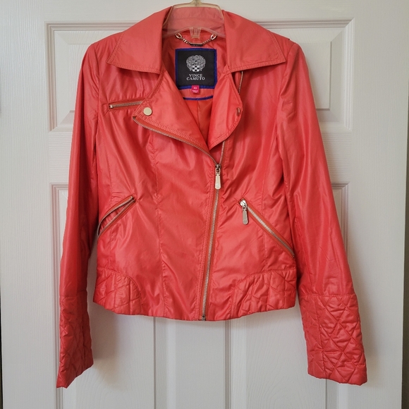 Vince Camuto Jackets & Blazers - VINCE CAMUTO - EUC! Women's Moto Jacket - XS - Tomato Red